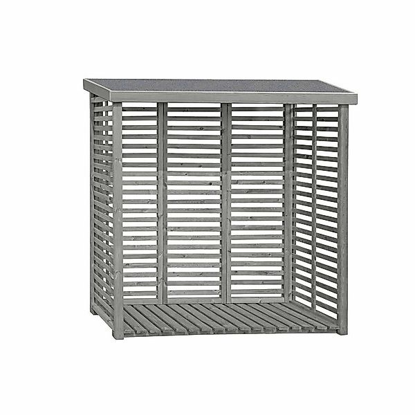 Gartenpirat Kaminholzregal mit Rückwand in grau günstig online kaufen