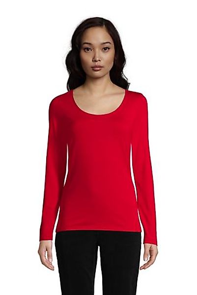 Shirt aus Baumwoll/Modalmix, Ballettausschnitt, Damen, Größe: M Normal, Rot günstig online kaufen