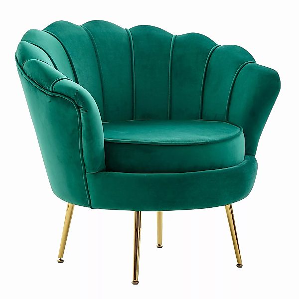 Sessel Tulpe Samt Grün 81 x 77 x 81 cm Design Relaxsessel ohne Hocker | Fer günstig online kaufen