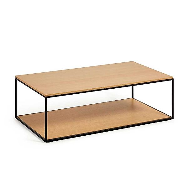 Coffee Table in Eichefarben und Schwarz Skandi Design günstig online kaufen