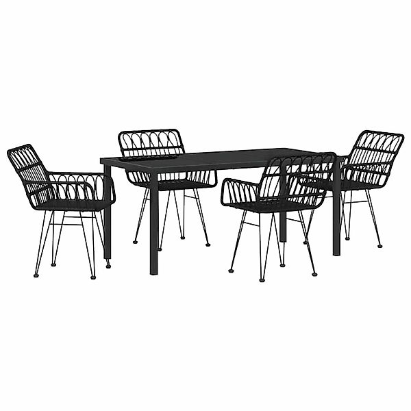 vidaXL Garten Essgruppe 5-Tlg Schwarz Poly Rattan 3379187 günstig online kaufen