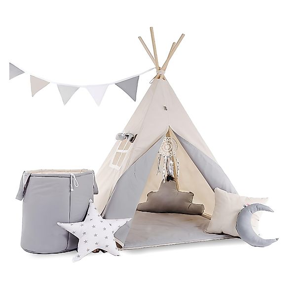 Rainbow Kids Tipi-Zelt Kinderzelt "Grauer Wolf" günstig online kaufen