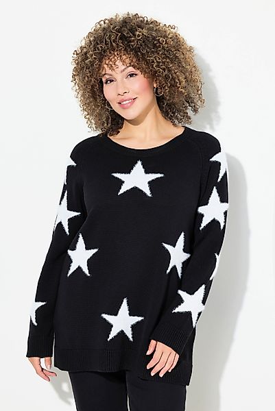 Ulla Popken Strickpullover Pullover Glitzersterne Rundhals günstig online kaufen