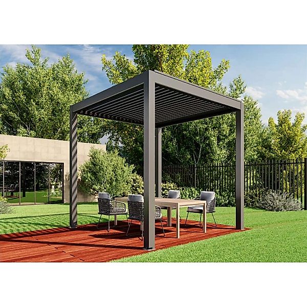 Huun Pergola Mezzo in Anthrazit 300 x 300 cm günstig online kaufen