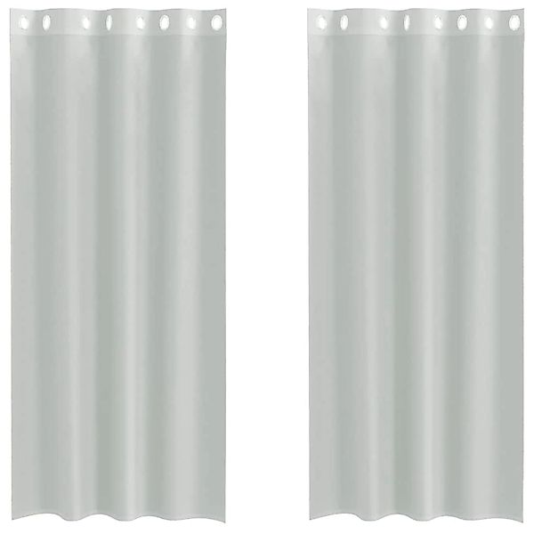 vidaXL Voile Vorhänge mit Ösen 2 Stk Hellgrau 140x245 cm 4102110 günstig online kaufen