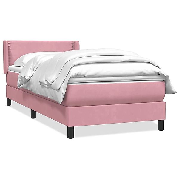 vidaXL Boxspringbett mit Matratze Rosa 100x220 cm Samt 3318068 günstig online kaufen
