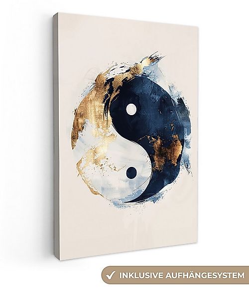 OneMillionCanvasses® Leinwandbild Yin Yang - Abstrakt - Schwarz - Weiß - Go günstig online kaufen