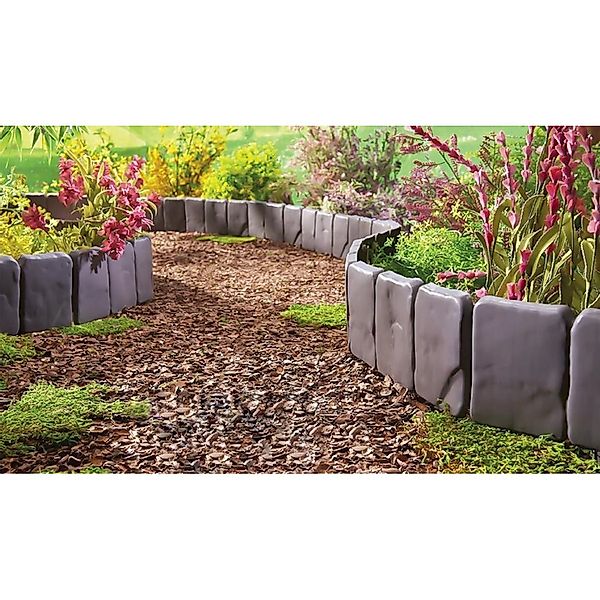 PROREGAL Rasenkante, Gartenzaun, Steinoptik, Pack. 10 Stück günstig online kaufen