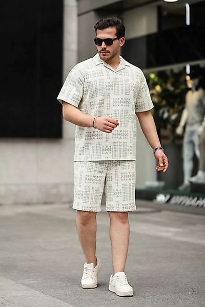 Matschwarz T-Shirt & Shorts Sommer Set aus gemustertem T-Shirt und Shorts ( günstig online kaufen