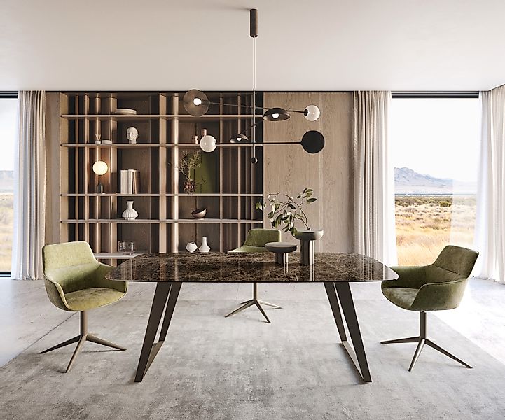 Esstisch Edge Boot 200x100 Keramik Emperador Extra Lucidato Dunkelbraun Met günstig online kaufen