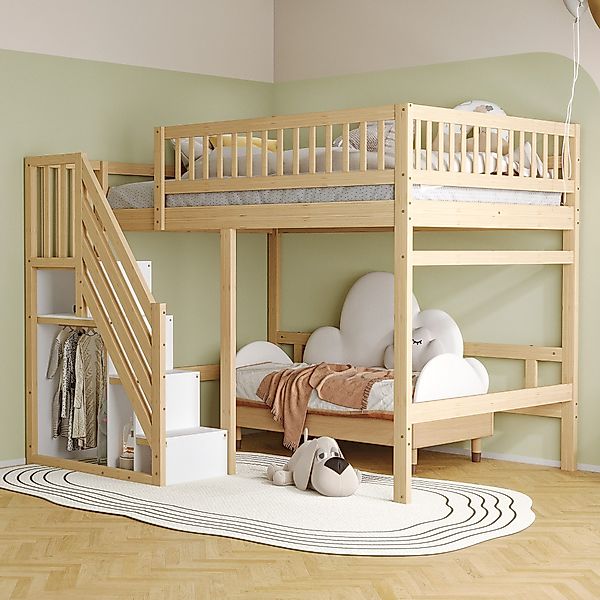 Merax Hochbett (Jugendbett mit Rausfallschutz und günstig online kaufen