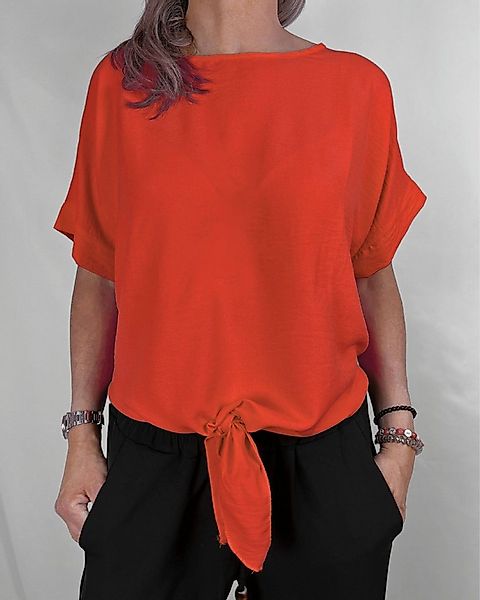 ITALY VIBES Kurzarmbluse PAOLINA - sommerliche uni farbene Bluse - ONE SIZE günstig online kaufen