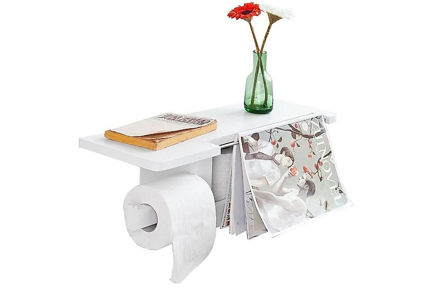SoBuy Toilettenpapierhalter FRG175, mit Ablage zur Wandmontage Rollenhalter günstig online kaufen