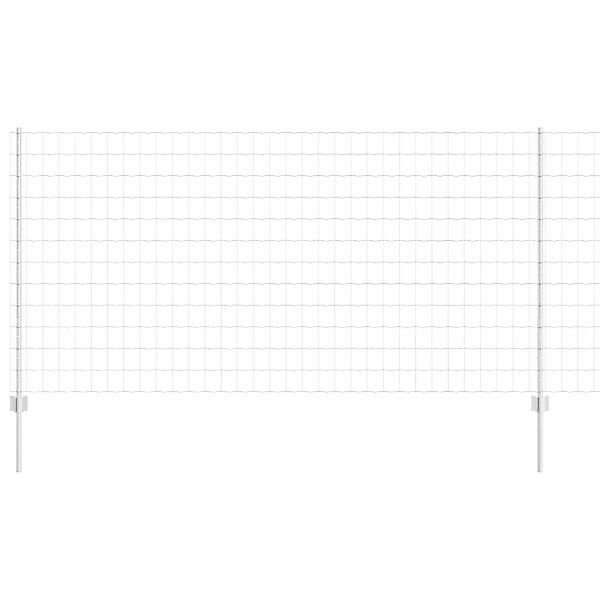 vidaXL Zaun mit Pfosten Silber 1,2 x 25 m Stahl 3336200 günstig online kaufen