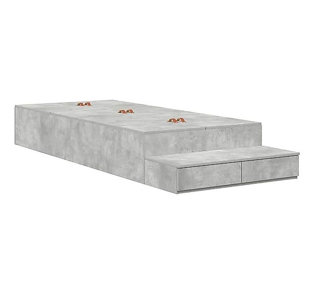 vidaXL Bett Aufbewahrungsbettgestell Beton Grau 80 cm Holzwerkstoff (1-tlg) günstig online kaufen