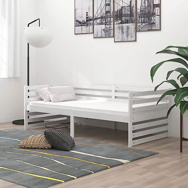 Tagesbett Weiß Kiefer Massivholz 90x200 Cm günstig online kaufen