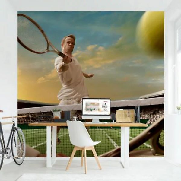 Bilderwelten Kindertapete Tennis Player gelb Gr. 336 x 336 günstig online kaufen