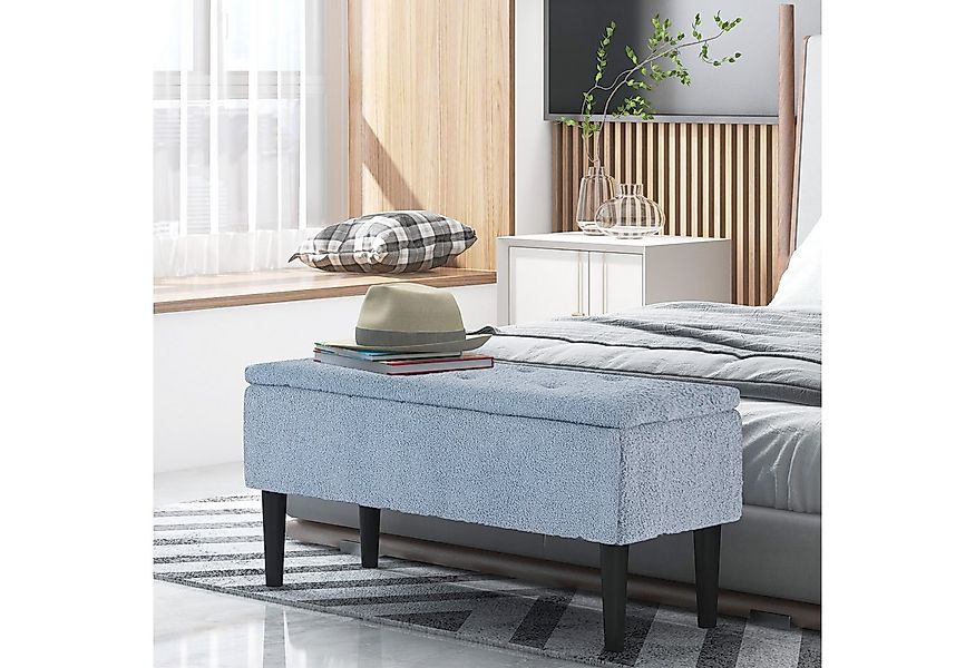HOMCOM Sitzbank mit Klappdeckel, Samtoptik, Truhenbank (Polsterbank, 1-St., günstig online kaufen