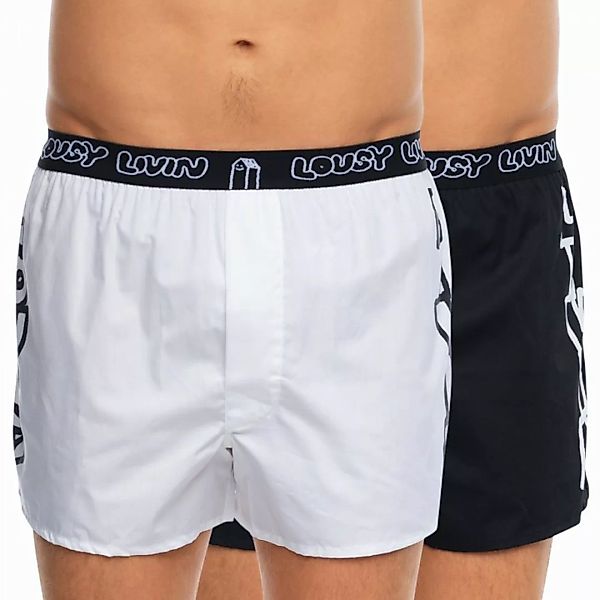 Lousy Livin 2-er Set Boxershorts Weiß & Schwarz günstig online kaufen