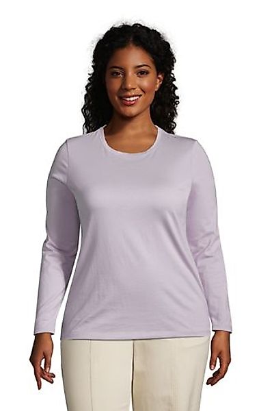 Supima-Shirt, Langarm in großen Größen, Damen, Größe: 48-50 Plusgrößen, Lil günstig online kaufen