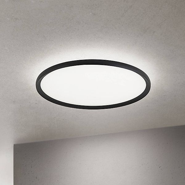 LED-Deckenlampe Kant, Ø 60 cm schwarz, CCT Metall/Kunststoff günstig online kaufen