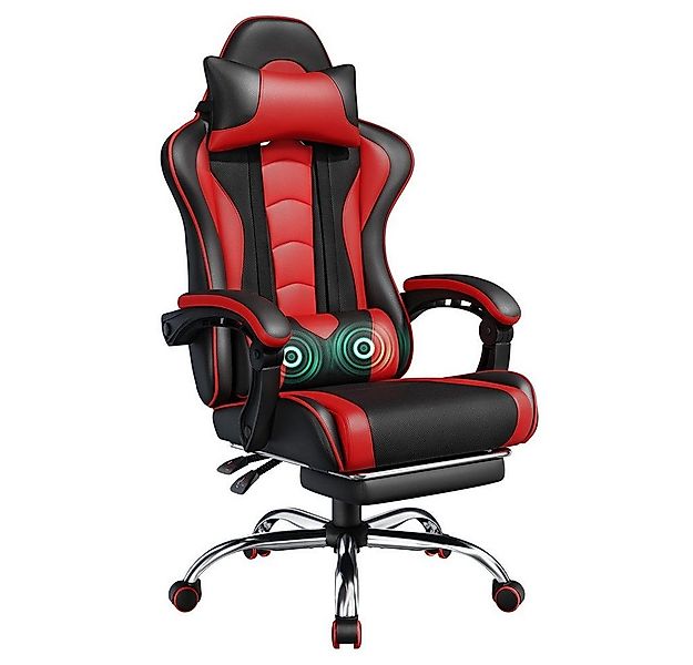 Yaheetech Gaming-Stuhl mit Massagefunktion & Kopfstütze & Fußstütze Ergonom günstig online kaufen