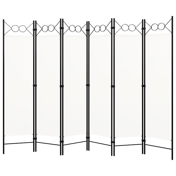 vidaXL Raumteiler 6-tlg. Raumteiler Weiß 240x180 günstig online kaufen