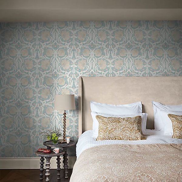 WILLIAM MORRIS AT HOME Vliestapete »Pimpernel Ocean« Motiv glatt Design Tap günstig online kaufen