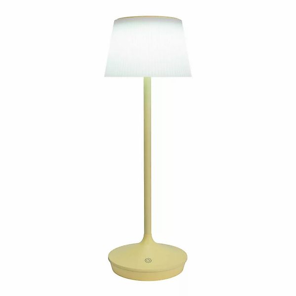 LED-Solar-Tischleuchte beige Kunststoff Metall B/H/T/D: ca. 13x38x13x13 cm günstig online kaufen