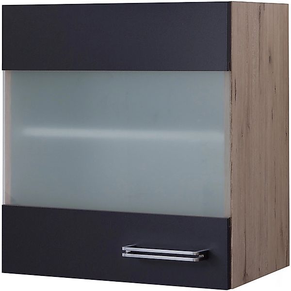 Flex-Well Exclusiv Küchen-Glas-Hängeschrank Lara 50 cm Anthrazit-San Remo E günstig online kaufen