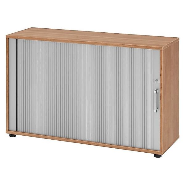 bümö Aktenschrank Rollladenschrank office - 2 Ordnerhöhen Dekor: Nussbaum/S günstig online kaufen