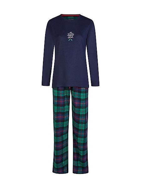 HAPPY SHORTS Pyjama XMAS (2 tlg) Navy Checks Schlafanzug Weihnachten Lounge günstig online kaufen