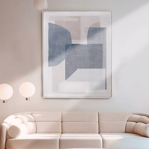 GILDE Bild mit Rahmen »Bild rechteckig Zerb blau; weiß H. 102 cm«, (1 St.) günstig online kaufen