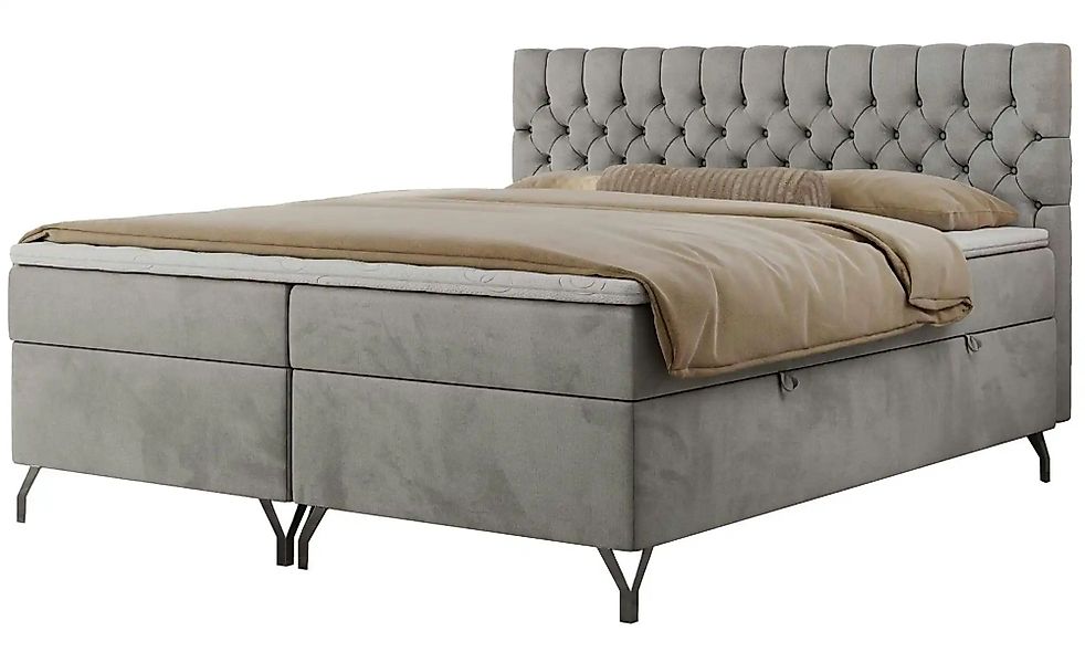 Boxbett mit Bettkasten Grimaldi ¦ grau ¦ Maße (cm): B: 124 H: 115 Betten > günstig online kaufen