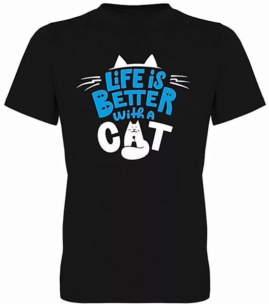 G-graphics T-Shirt Life is better with a Cat Herren T-Shirt, mit trendigem günstig online kaufen