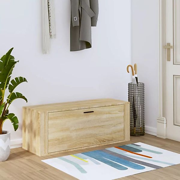 Vidaxl Wand-schuhschrank Sonoma-eiche 100x35x38 Cm Holzwerkstoff günstig online kaufen