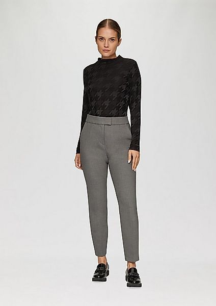 s.Oliver Langarmshirt T-Shirt T-Shirt mit Hahnentrittmuster günstig online kaufen