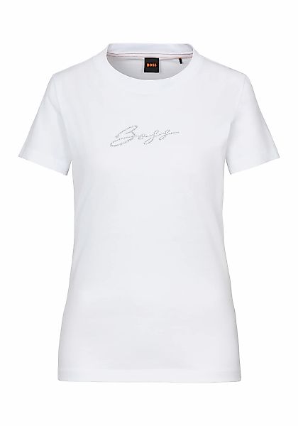 BOSS ORANGE T-Shirt "C Esogo 2 MA crystal", mit glitzer Logoschriftzug günstig online kaufen