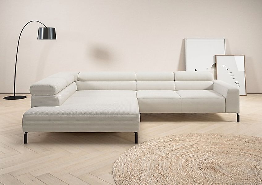 Places of Style Ecksofa »Antonelli, L-Form, inkl. Kopfteilverstellung, Brei günstig online kaufen