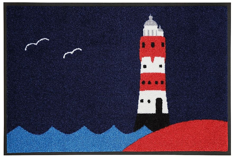 wash+dry by Kleen-Tex Fußmatte Leuchtturm, rechteckig, günstig online kaufen
