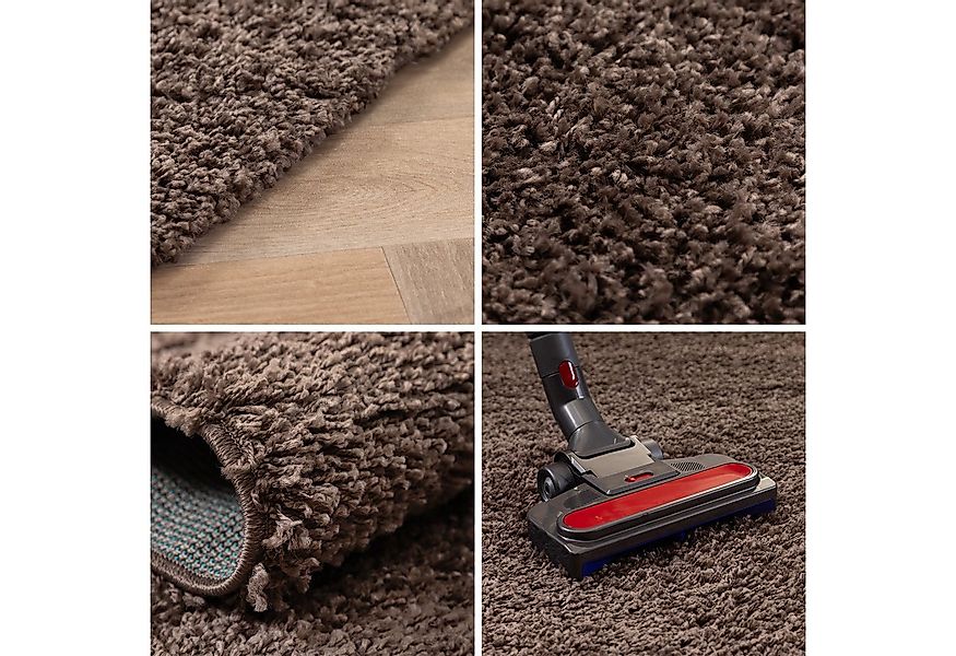 Carpettex Hochflor-Teppich Unicolor - Einfarbig, Läufer, Höhe: 30 mm, Einfa günstig online kaufen