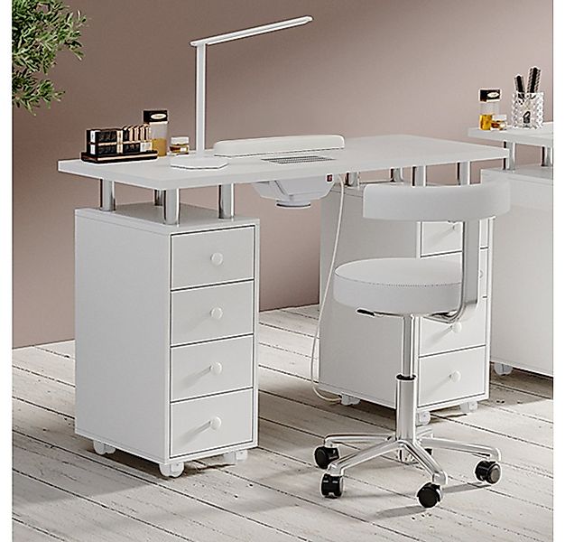 DARDVORLAG Arbeitstisch Profi Nageltisch mit Staubabsaugung und 8 Schublade günstig online kaufen
