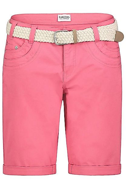 SUBLEVEL Bermudas Chinoshorts mit Stoffgürtel und Knopfleiste, Regular Fit günstig online kaufen