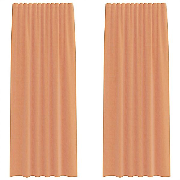 vidaXL Voile Vorhänge mit Stangentaschen 2 Stk Terrakotta 4102234 günstig online kaufen