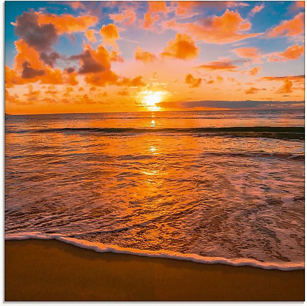Artland Glasbild "Sonnenuntergang am Strand", Sonnenaufgang & -untergang, ( günstig online kaufen