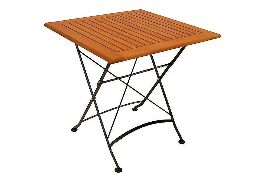 DEGAMO Gartentisch HOFGARTEN (1-St), 75x75cm quadratisch, Stahl schwarz + E günstig online kaufen