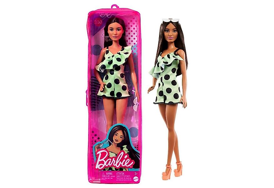 Mattel® Anziehpuppe Mattel HJR99 - Barbie mit braunen Haaren und gepunktete günstig online kaufen