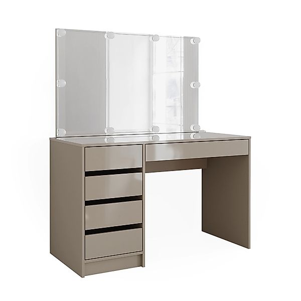 Vicco Schminktisch Sherry Greige 120 cm mit LED-Kette günstig online kaufen