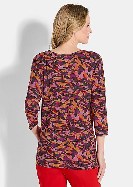 GOLDNER Print-Shirt "Florales Viskoseshirt mit Rundhals" günstig online kaufen