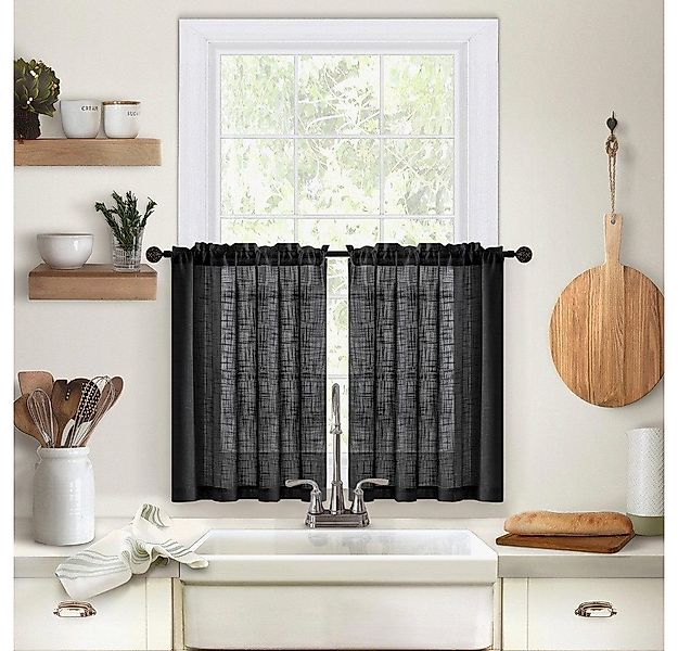 BYSURE Scheibengardine (2 St), Stangendurchzug, Lichtschutz, Küche Vorhänge günstig online kaufen